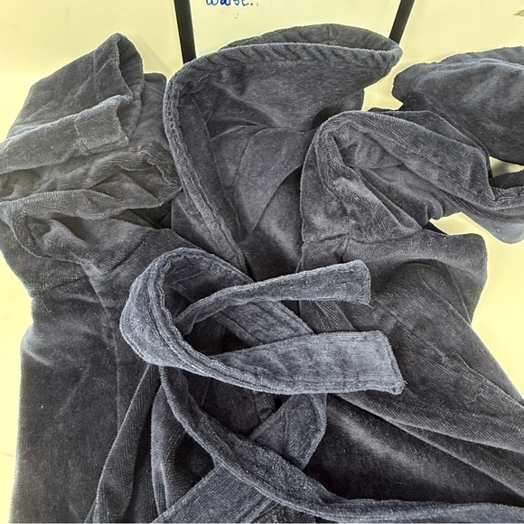 Home by Cher Wellhouse Navy Blue Long Sleeve Bathrobe Men’s Size XL Terry Cloth - Picture 9 of 14